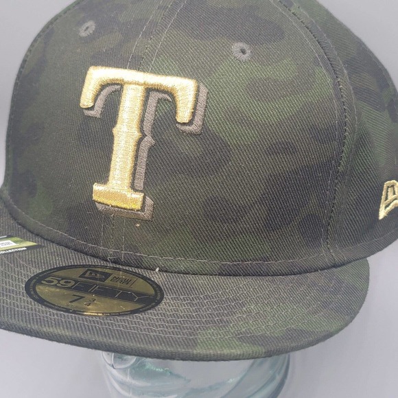 Texas Rangers New Era 59Fifty Armed Forces Day Collection Fitted Hat Size 7 3/4 - Picture 3 of 13